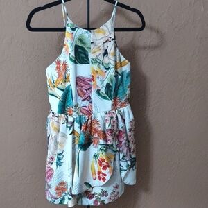 Anthropologie Cameo Botanical Peplum Jungle Floral Mini Dress Size MP